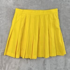 Le Coq Sportif Tennis Skirt Women's Size 12 Vintage 90s Butter Yellow Pleated
